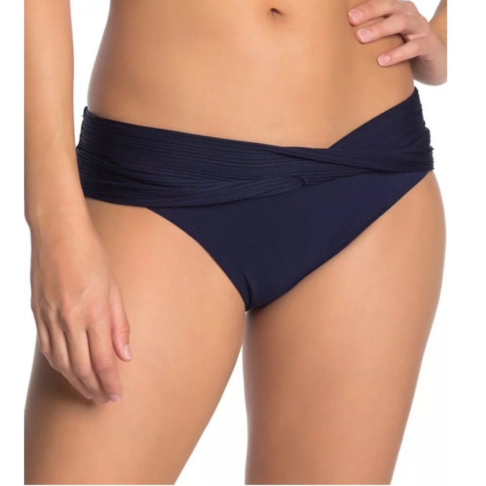 Robin Piccone Lily Twisted Waist Bikini Bottom | Navy | Women’ Swimwear | NWT